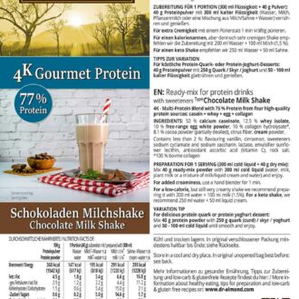 Protein MILCHSHAKE Schokolade Proteinshake Ketoshake Proteinpulver - Etikett