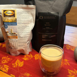 Rezept Protein Kaffee Karamell low-carb ohne Zuckerzusatz