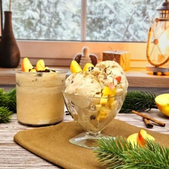 Rezept Apfel-Zimt Protein-Eis mit Ninja Creami low-carb kalorienarm & ohne Zuckerzusatz