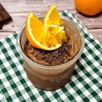 Rezept Schokoladen-Orangen Protein-Eis mit Ninja Creami low-carb keto kalorienarm & ohne Zuckerzusatz